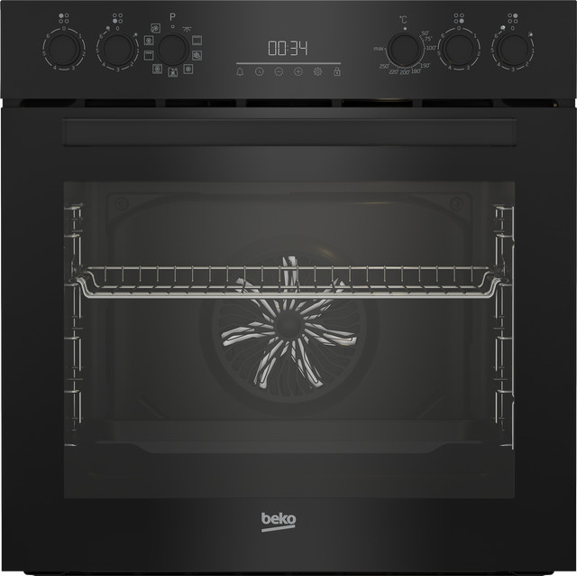Beko Einbauherdset BBUM17320B in Schwarz/Silber mit Glaskeramikkochfeld, Heißluft, Grill und Dampfreinigung, Energieeffizienzklasse A+ - Bild 1