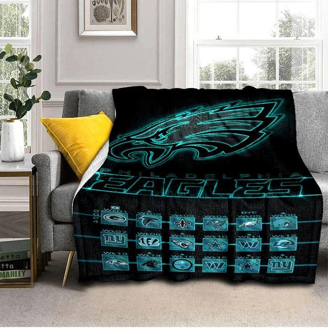 Philadelphia Eagles Flanell-Outdoor-Decke von Happiness Goods B, Schwarz, B: 100 cm, L: 150 cm - Bild 1