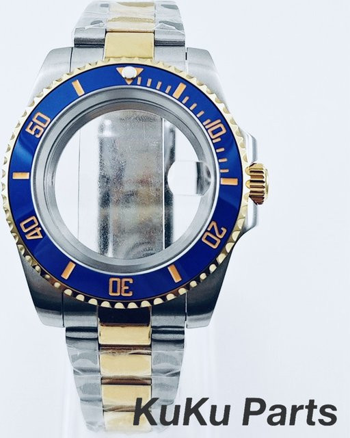 HUANXIAO Uhrengehäuse Edelstahl, Bicolor, Saphirglas, 40 mm - Bild 1