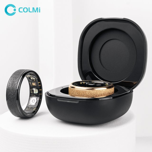 COLMI R10 Smart Ring Gold mit Ladeetui für Damen und Herren, Gesundheits- und Schlafmonitor, 5ATM wasserdicht, Multi-Sport-Modus - Bild 1