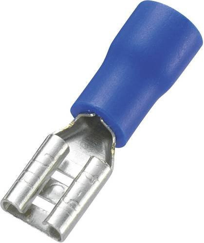TRU Components Flachsteckhülse 745180, Blau, Teilisoliert, Steckbreite: 4,8 mm, Steckdicke: 0,8 mm, 100 Stück - Bild 1