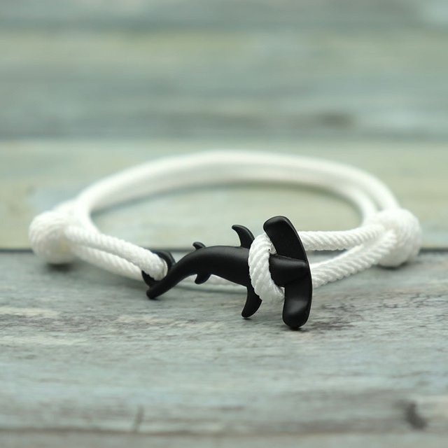 Noter Armband, Seil, Doppel Schicht, Shark, Rot Weiß, Unisex - Bild 1