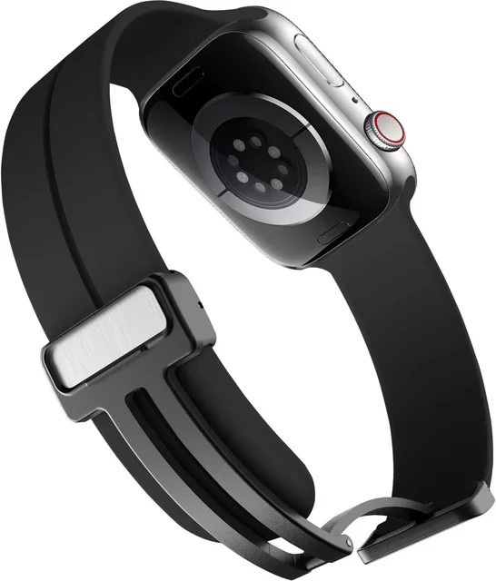 JBAILI Uhrenarmband Silikon, Schwarz, Unisex - Bild 1