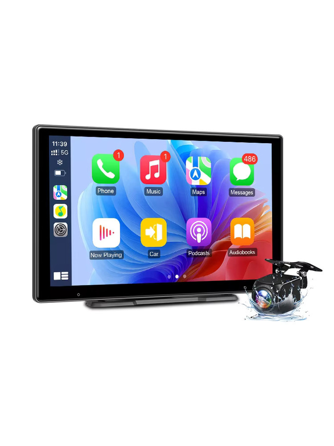 Jansite 10,1 Zoll Dashcam in 4K UHD mit kabellosem CarPlay und Android Auto, Rückfahrkamera und GPS-Navigation, Schwarz - Bild 7