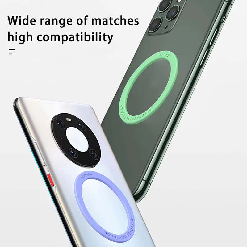 Universelle ultradünne Handy-Magnetringe für MagSafe und kabelloses Laden, Farbe: Weiß - Bild 4