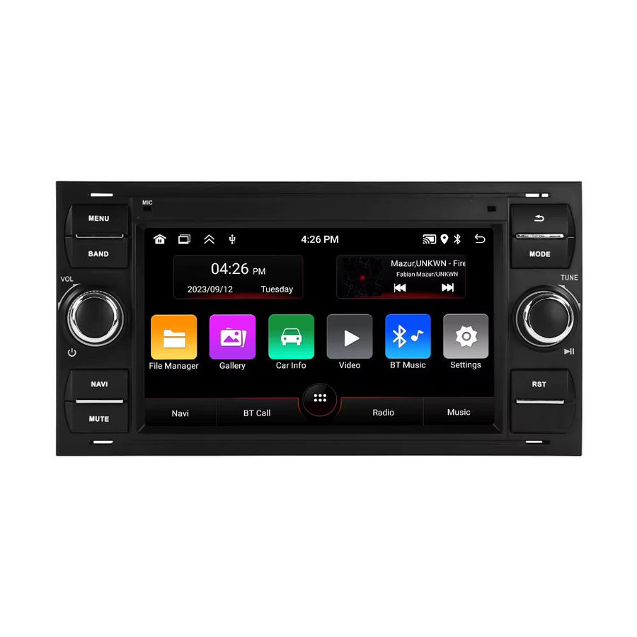 STRONGNAVI Android 15 Autoradio mit kabellosem CarPlay und Bluetooth in Schwarz für Ford Focus, S-Max, Kuga, Fiesta und Fusion (2004-2007) - Bild 5