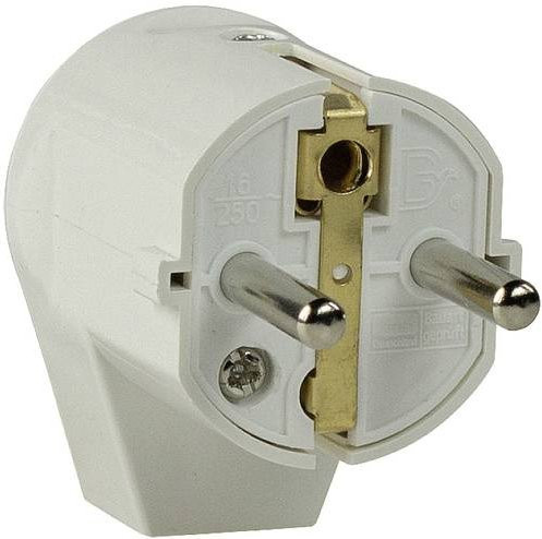 AS Schwabe Schutzkontakt-Winkelstecker aus Kunststoff in Weiß, 230V, IP20 - Bild 1
