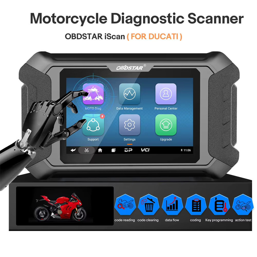 OBDSTAR iScan Motorrad-Diagnosetool für DUCATI in Schwarz mit IMMO-Programmierung, Diagnose und Cluster-Kalibrierung - Bild 4