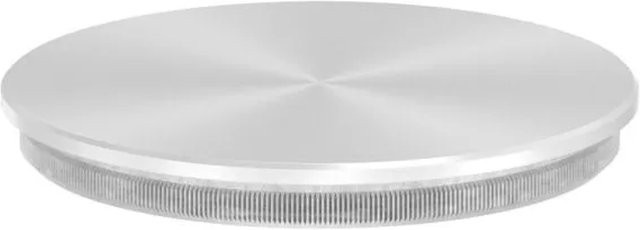 FeNau Einsteckkappe aus V2A Edelstahl in Silber für Rohr Ø 60,3x2,0 mm, flach und gerändert zum Einschlagen - Bild 1