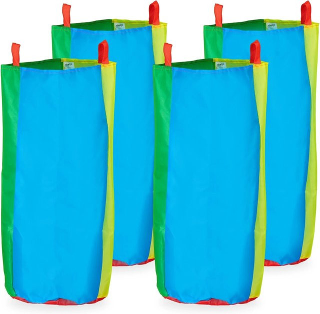 Relaxdays Hüpfsäcke für Kinder Bunt Polyester 4er Set - Bild 1