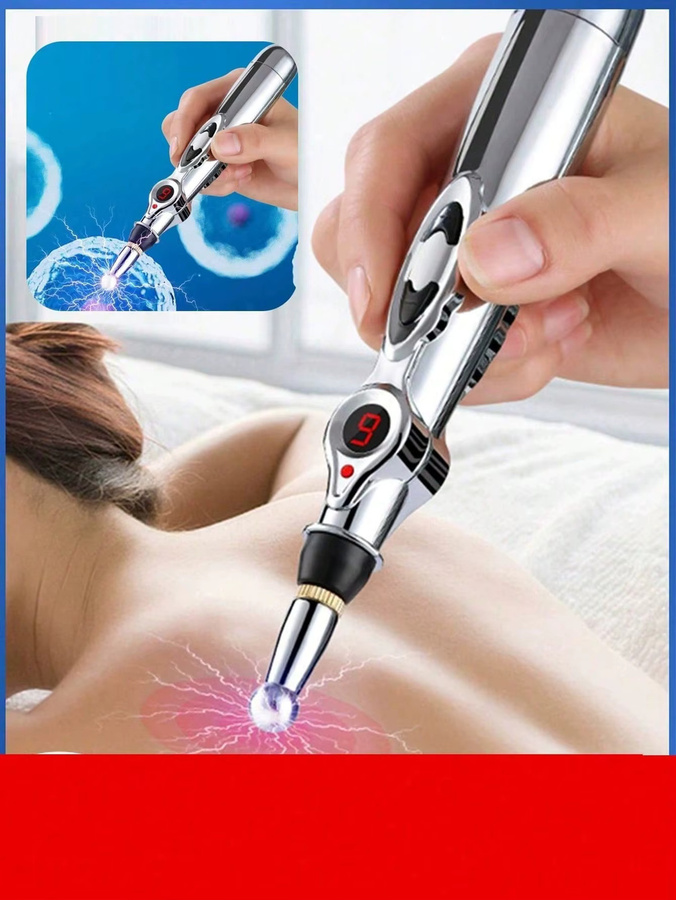 AXH Meridian Pen Elektronischer Energie-Zirkulations-Massagepen, Silver - Bild 2