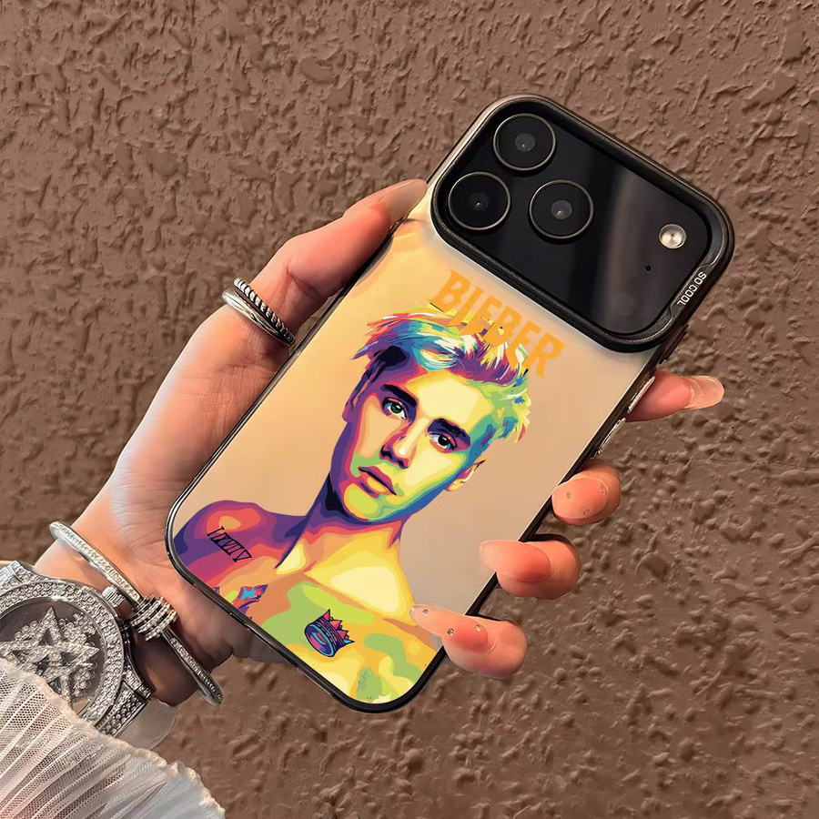 Justin Bieber Designer Handyhülle für iPhone 17 16 15 14 13 12 11 Pro Max Matt Laser Aurora Design - Bild 3