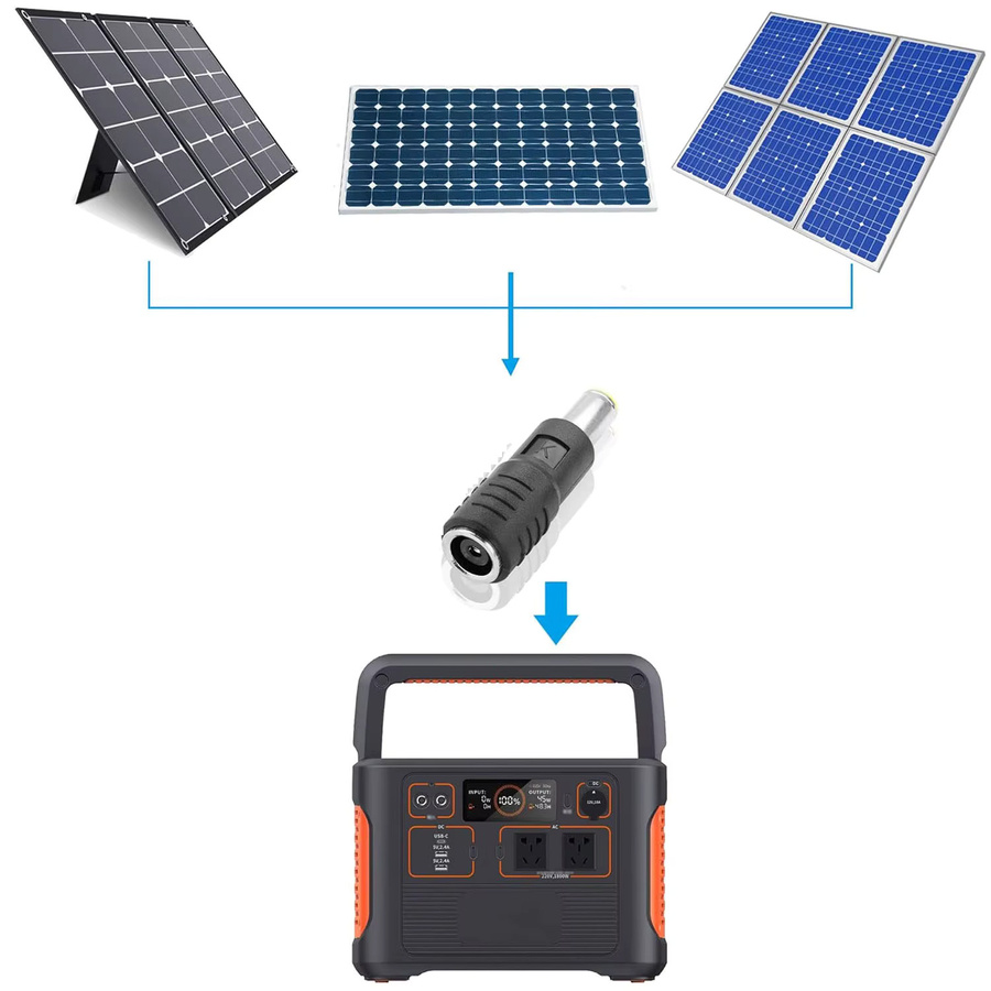DC 7909 7,9 mm auf DC 8020 Buchsenadapter in Schwarz für Solarpanels und Powerstations - Bild 5