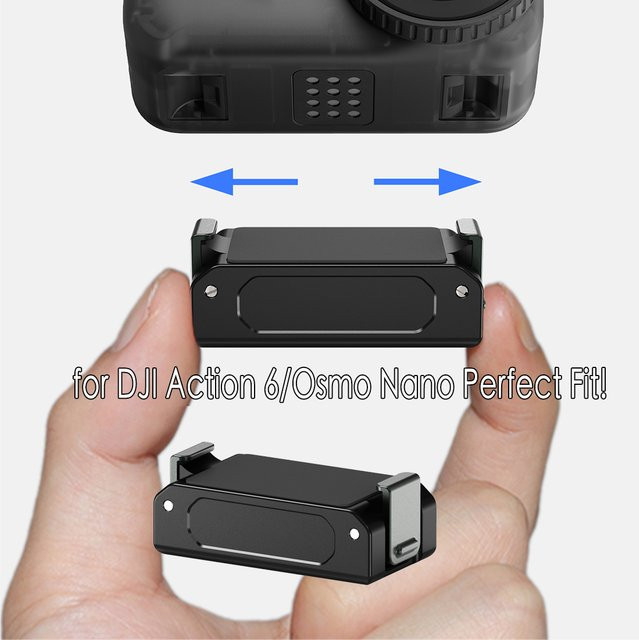 DJI Action 6 Osmo Nano Magnetische Quick Release Basis Halterung mit Dual Klaue Schnalle und 1/4 Zoll Stativ Adapter in Schwarz - Bild 1