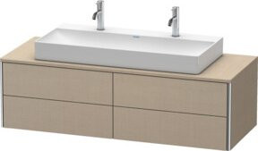 Duravit Waschtischunterschrank XSquare Leinen, wandhängend mit 4 Schubladen, B: 140 cm, H: 40 cm, T: 40 cm - Bild 1