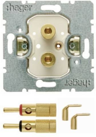 Hager Lautsprecher-Steckdose WDF48001 Unterputz in Silber - Bild 1