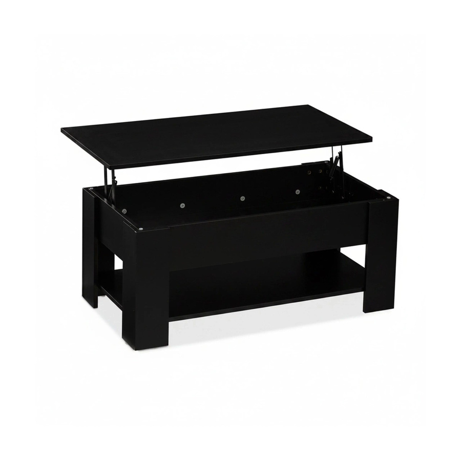 Relaxdays Couchtisch modern in Schwarz, höhenverstellbar und aufklappbar, B/T/H: 98 x 50 x 42 cm - Bild 2