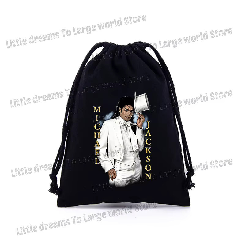 Potdemiel Michael Jackson Kordelzugbeutel mit Figurendruck für Schmuck und Accessoires, Unisex - Bild 2