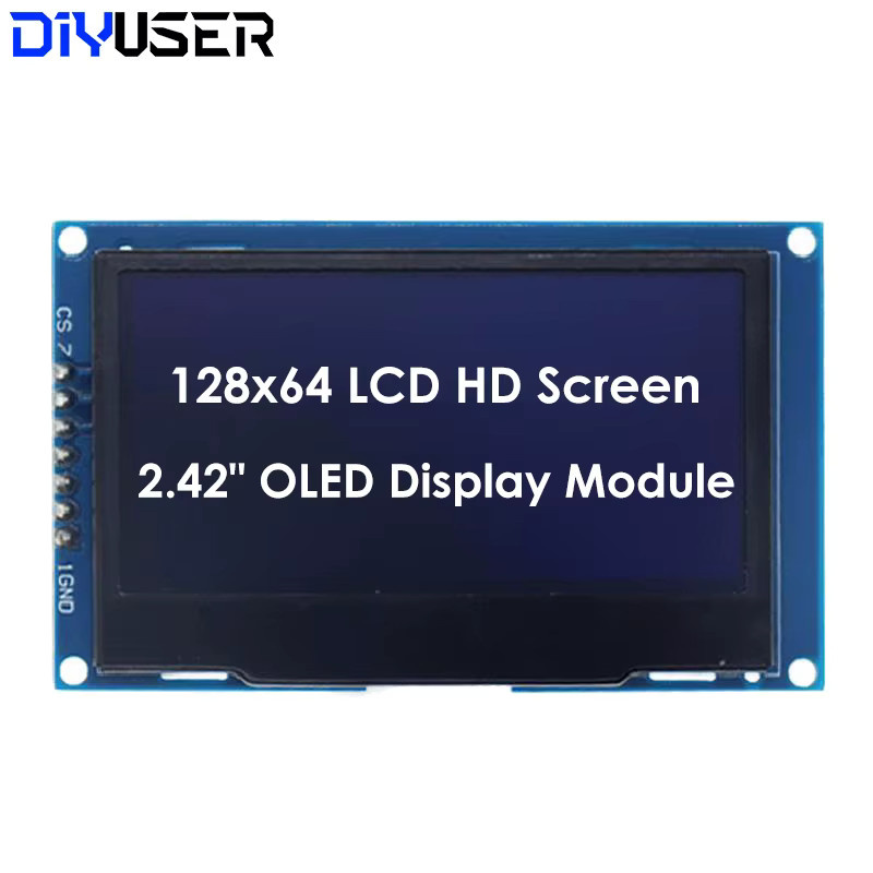 DIYUSER 2,4 Zoll OLED LCD Display Modul SSD1309 128x64 in Weiß mit I2C und SPI Schnittstelle - Bild 4
