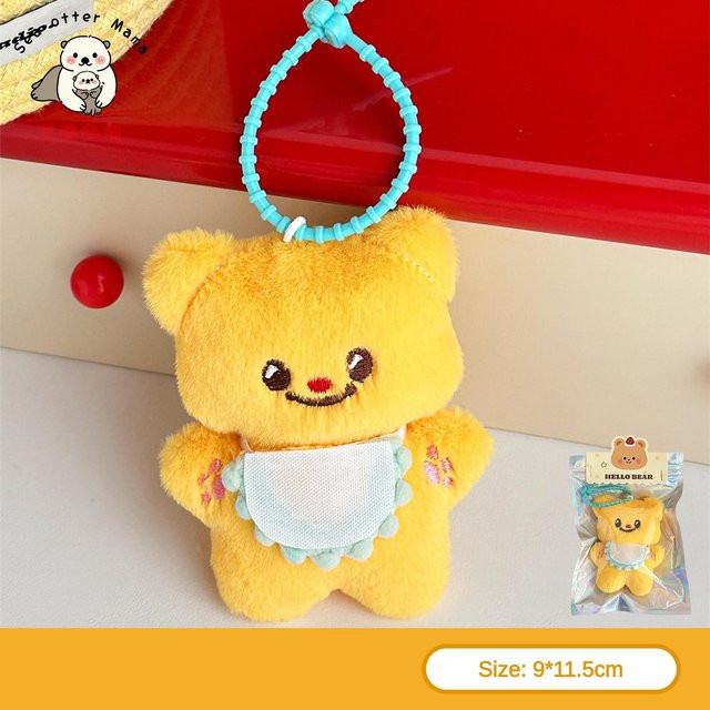 Süßer Cartoon-Lätzchen-Teddybär-Spielzeug-Schlüsselanhänger Plüsch-Hängedekoration Puppenautomat-Standpuppe - Bild 1