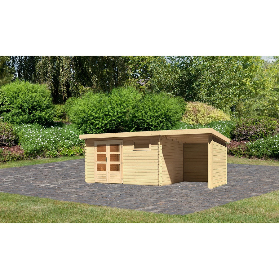 Karibu Holz-Gartenhaus Ängelholm in Natur mit Pultdach und modernem Design, B/T: 370 x 280 cm - Bild 2