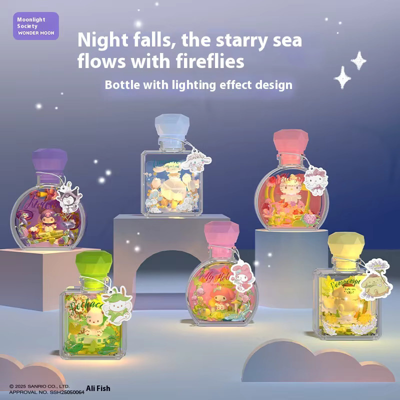 WONDER MOON Sanrio Mini-Bricks Blind Box mit Hello Kitty und Cinnamoroll als DIY Wunschflasche in Mehrfarbig - Bild 2