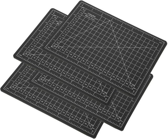 GoolRC Schneidematten Set 4 Stück A5 aus PVC in Schwarz und Grau mit Skala zum Basteln und Gravieren - Bild 1