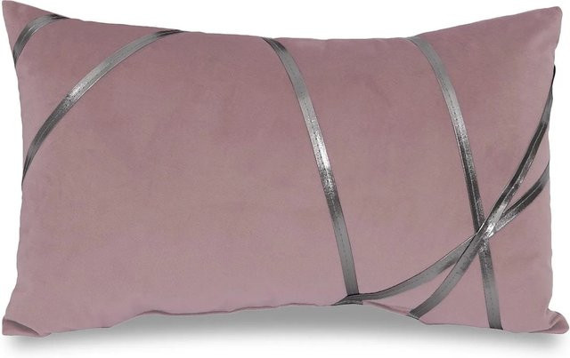 Wohnkissen von Matratzen Discount aus Kunstfasergemisch in Pink, Silver und Weiß, B/H: 50 x 30 cm - Bild 1