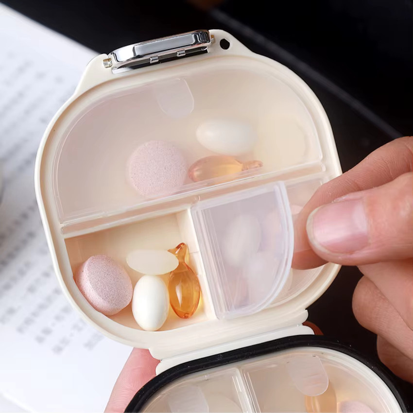 Alwafore Tragbare Pillendose für 7 Tage als Pillen-Organizer und versiegelte Aufbewahrungsbox in Schwarz oder Weiß - Bild 2