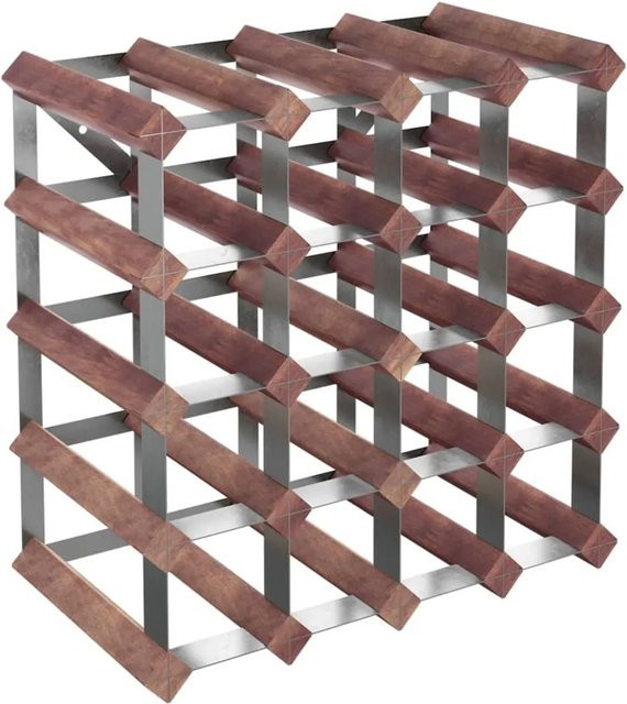 vidaXL Weinregal aus massivem Kiefernholz in Braun für 20 Flaschen, B/T/H: 41,5 x 22,5 x 41,5 cm - Bild 1