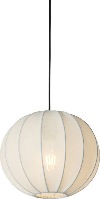 QAZQA Japandi Pendelleuchte Weiß aus Seide und Stahl mit E27 Fassung, Durchmesser: 30 cm - Bild 1