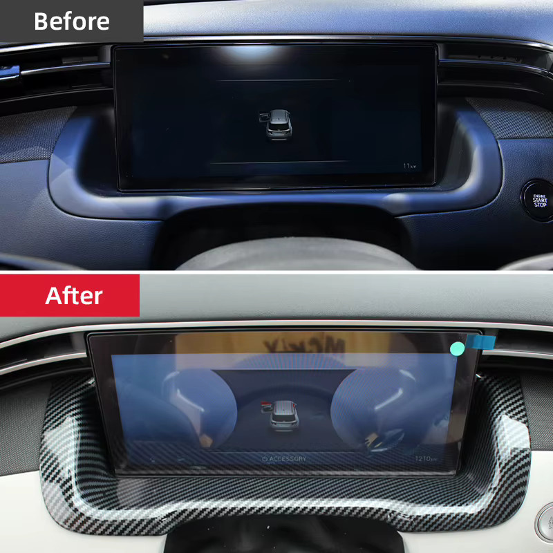YaLumei Dashboard Display Tacho Trim Abdeckung für Hyundai Tucson NX4 Hybrid N Linie, Schwarz - Bild 5