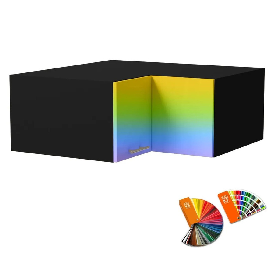 Feldmann-Wohnen Eckaufsatzschrank Brerra Schwarz B/T/H: 90 x 36 x 90 cm - Bild 2