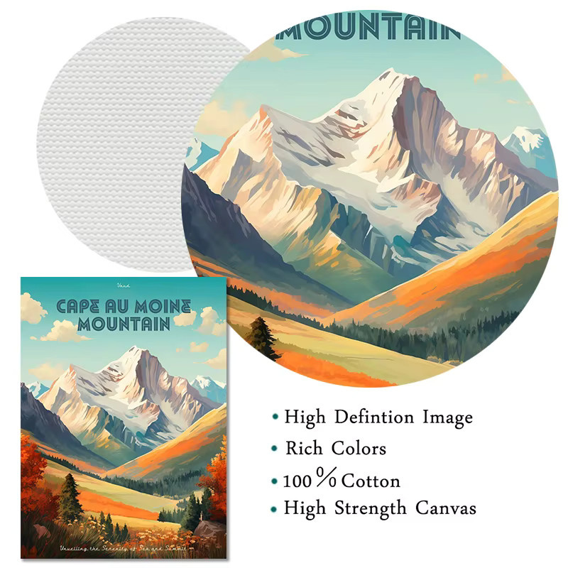 Vintage Leinwandmalerei Cape Au Moine Berg Bern Stadt Poster als mehrfarbiger Kunstdruck für dein Wohnzimmer - Bild 3