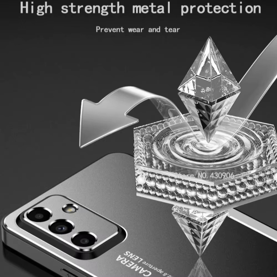 Luxuriöse Handyhülle aus Aluminiumlegierung in Matt-Optik für Samsung Galaxy S26 S25 S24 S23 Ultra Plus FE und A-Serie in Schwarz oder Rot - Bild 3