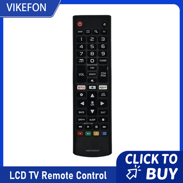 VIKEFON Fernbedienung für Smart TV, kompatibel mit LCD LED HDTV 3D Modellen, Schwarz - Bild 1