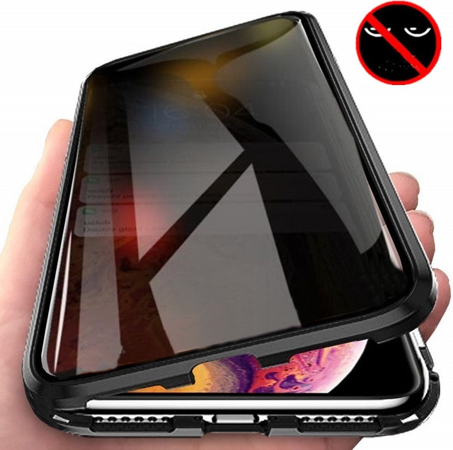 Magnetische Anti-Spionage Schutzhülle für Samsung Galaxy S26 S25 S24 S23 Ultra Note 20 S20 FE Note 10 Plus Note 9 mit doppelseitiger gehärteter Glasabdeckung in Schwarz und Transparent - Bild 1