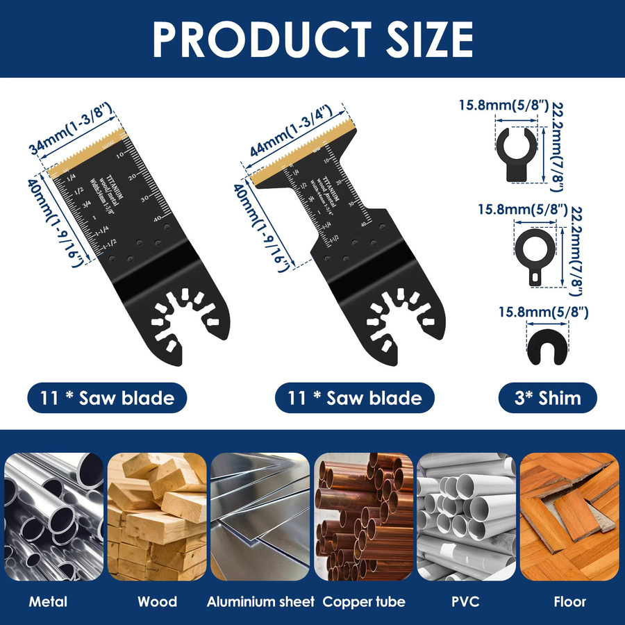 Hands DIY Oszillierende Multitool-Sägeblätter mit Hartmetall-Zähnen zum Schneiden von Metall, Stahlnägeln und Schrauben - Bild 2