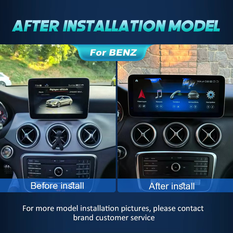 FAZY Android 14 Autoradio mit Carplay und Android Auto für Mercedes Benz A CLA GLA W176 C117 X156 W463 in Schwarz mit WIFI und GPS Navigation - Bild 4