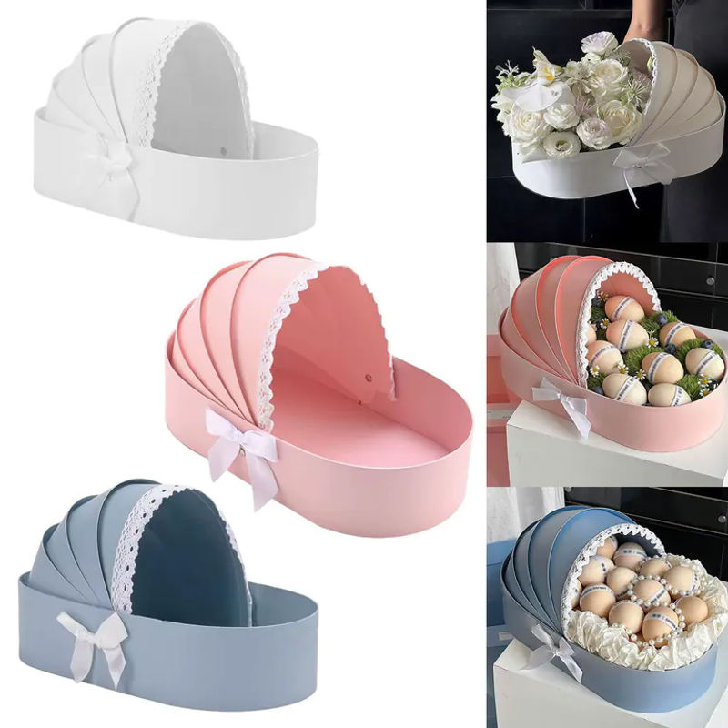 Dekorative Baby-Blumenbox aus Papier in Rosa und Mehrfarbig für den Valentinstag - Bild 3