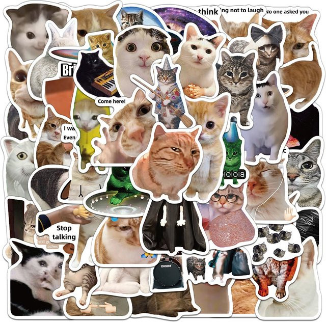 Rspctou Katzen-Meme-Graffiti-Aufkleber, multicolor, 10-teiliges Set - Bild 1