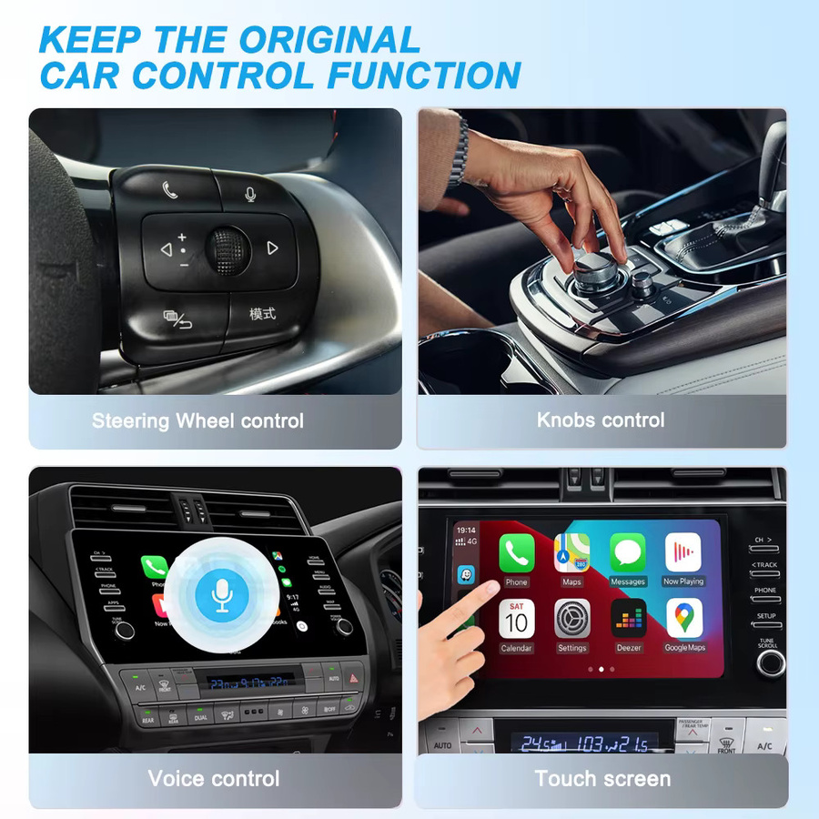 XUDA 2-in-1 Smart Mini Box Kabellose CarPlay und Android Auto Verbindung mit Wi-Fi und Bluetooth in Schwarz - Bild 3