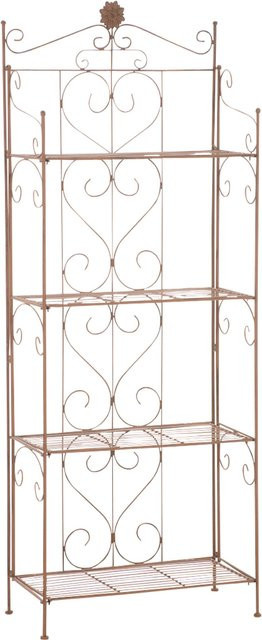 TPFGarden Regal Lenna in Antik Braun aus Metall und Kunststoff für Wohnzimmer, Balkon oder Terrasse, B/T/H: 60 x 30 x 160 cm - Bild 1