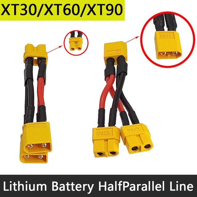 DIVEDEER Y-Verbinderkabel für Lithium-Akkus mit XT30 XT60 XT90 Parallelanschluss 1 zu 2, Gelb - Bild 1