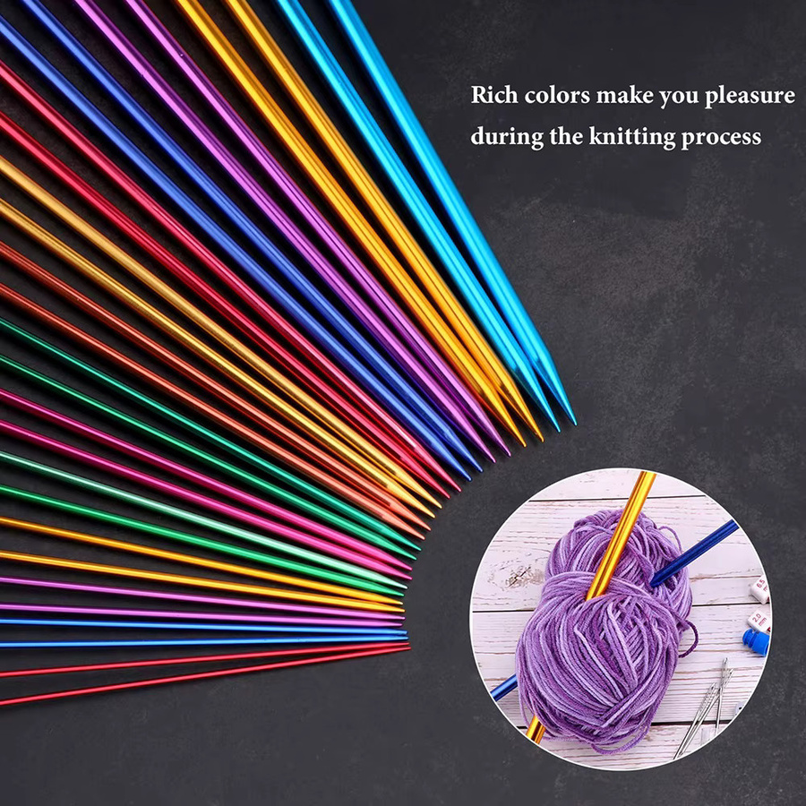 NOTIONSLAND Stricknadel aus Aluminiumoxid in Multicolor, Länge: 25 cm, Durchmesser: 3,0 mm bis 10,0 mm - Bild 1