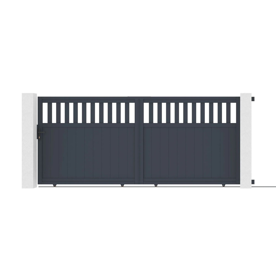 Casanoov Elektrisches Schiebetor Santis aus Aluminium in Grau inklusive Schiebetorantrieb Ranger C300, Breite: 370 cm, Höhe: 160 cm - Bild 2