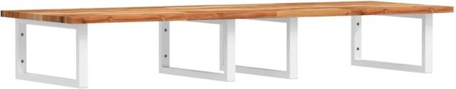 vidaXL Waschbeckenregal zur Wandmontage aus Stahl und geöltem Akazienholz in Weiß und Braun - Bild 1