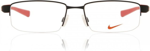 Nike 8160 Korrektionsbrille, Herren, Halbrand, rechteckig, Metall, black white - Bild 1