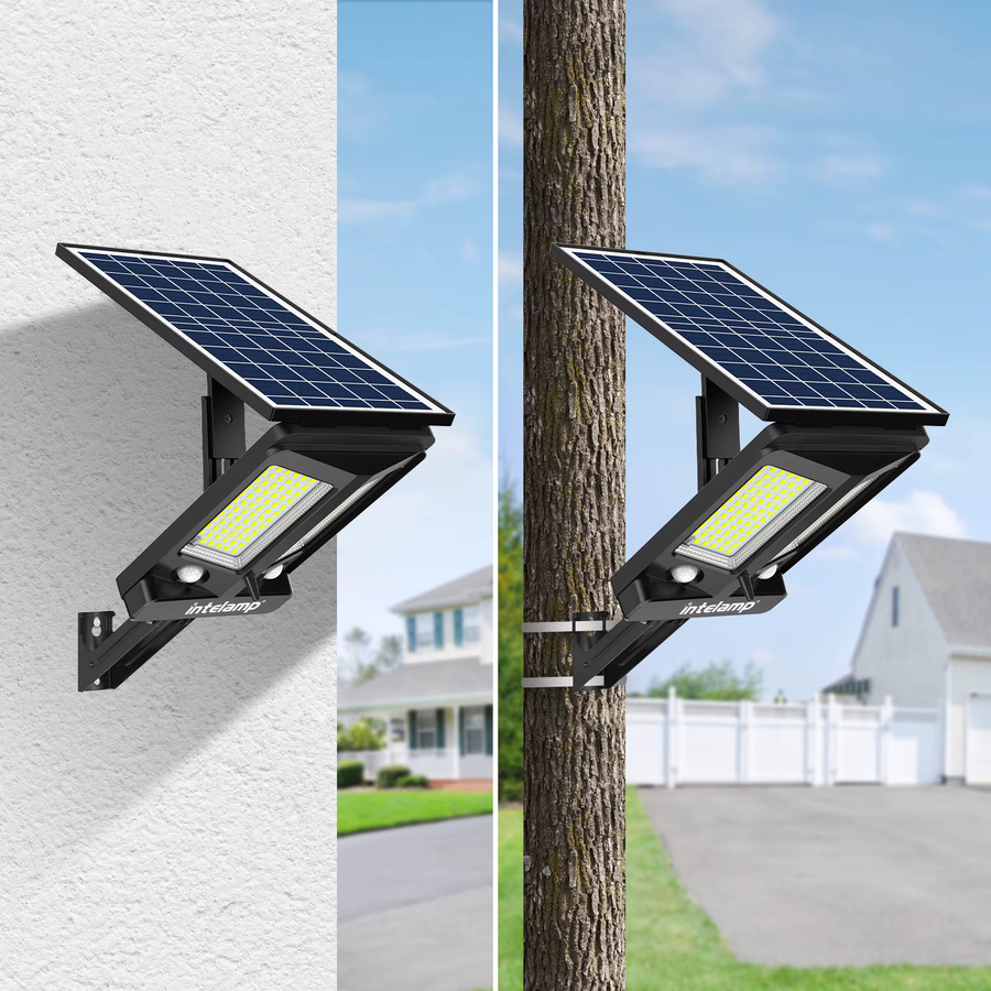 Intelamp Solar-Flutlichtlampe für den Außenbereich in Schwarz mit 3000 lm, 12500 mAh und Dual-Bewegungssensor - Bild 4