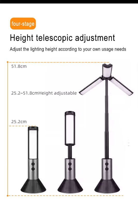 ESMARTER Tragbare Teleskop-LED-Taschenlampe in Silver Black, wiederaufladbar und zusammenklappbar mit COB-Suchscheinwerfer für Camping und Outdoor - Bild 6